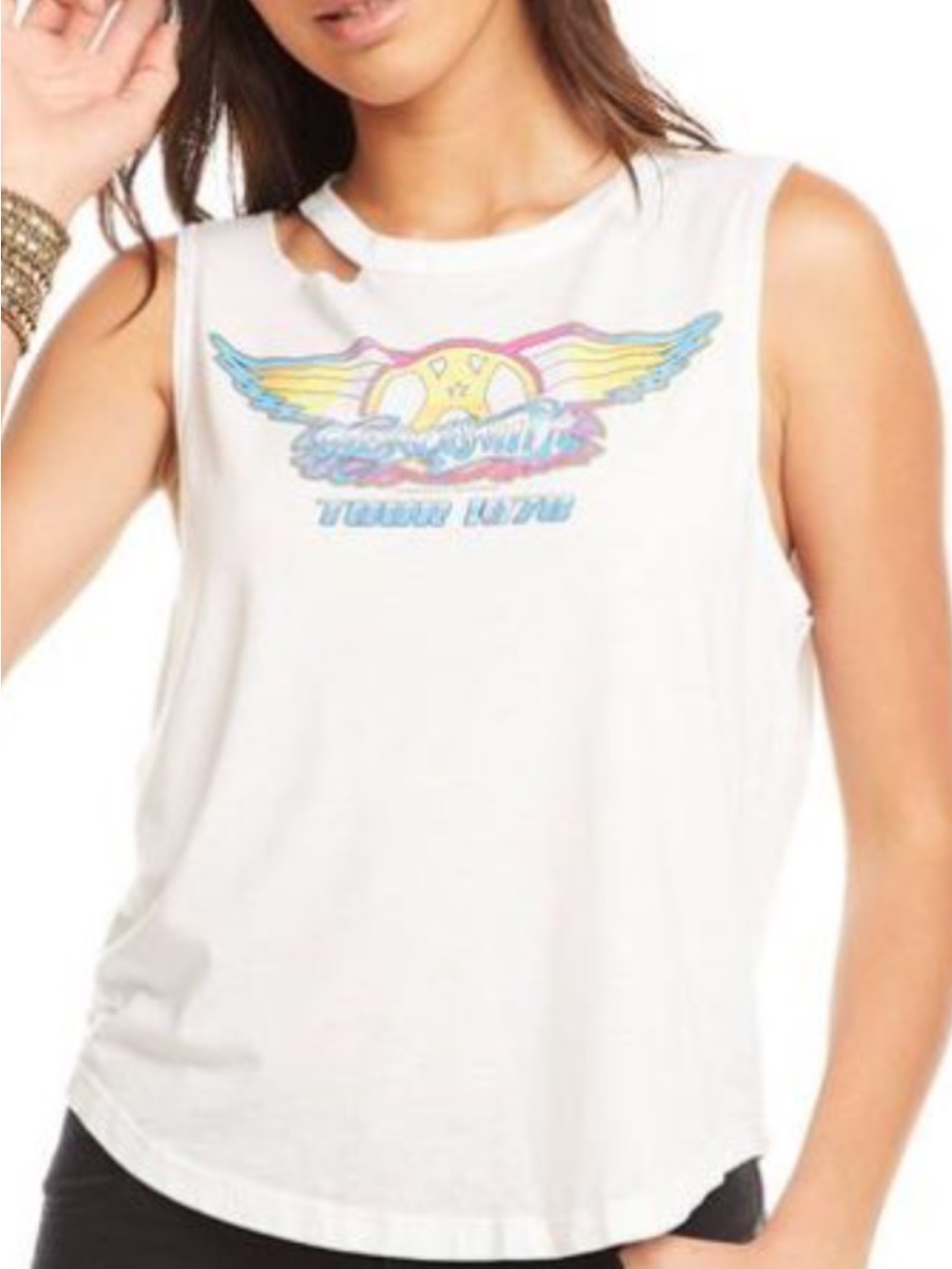 Chaser Cream Graphic Muscle Tee